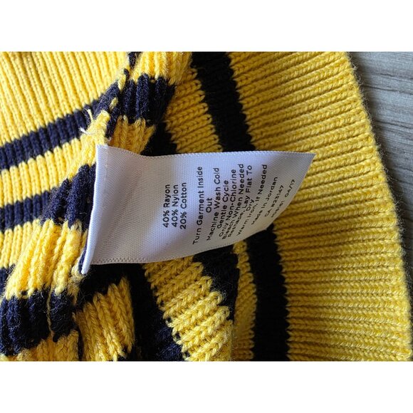 Talbots Yellow & Black Striped Knit Sweater With Shoulder Buttons Size L - Picture 7 of 9